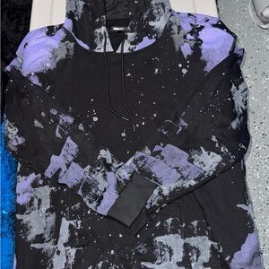 Fashion Nova Black and Purple Hoodie